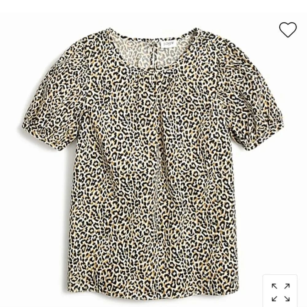 J CREW Puff Sleeve Leopard Top